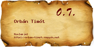 Orbán Timót névjegykártya