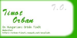 timot orban business card