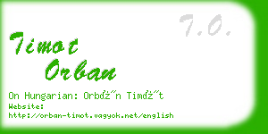 timot orban business card
